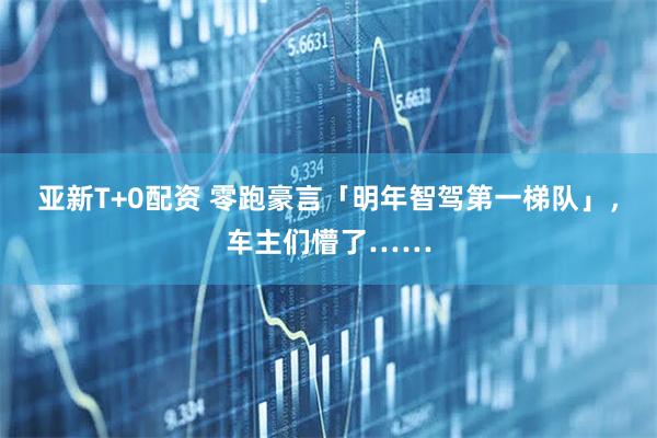 亚新T+0配资 零跑豪言「明年智驾第一梯队」，车主们懵了……
